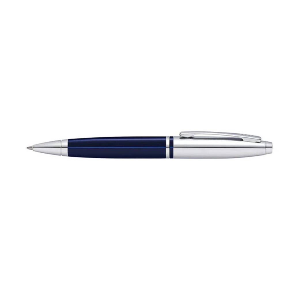 Cross Calais™ Chrome/Blue Lacquer with Polished Chrome Appointments Ballpoint Pen with Blue Ink
