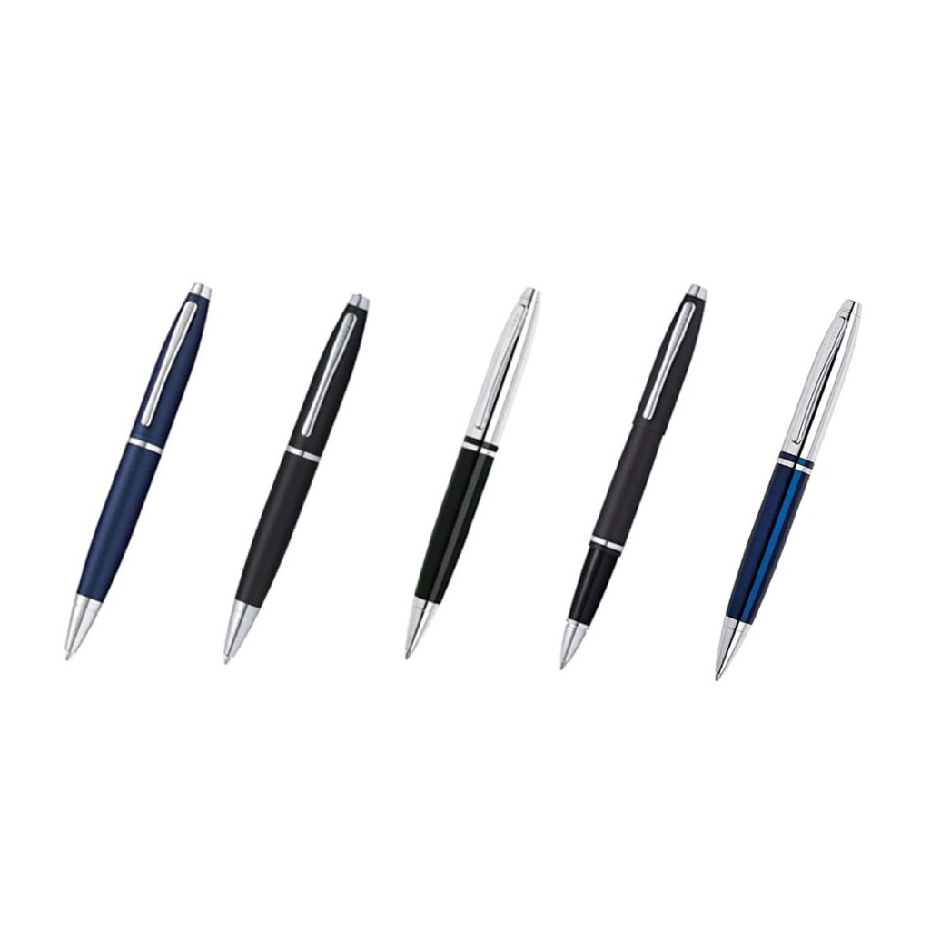 Cross Calais™ Chrome/Blue Lacquer with Polished Chrome Appointments Ballpoint Pen with Blue Ink