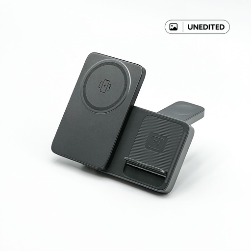 ARGENE - @memorii Magfold 3 in 1 Wireless Charger Stand - Metallic Grey