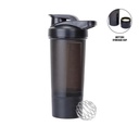 FINIQ - Giftology Protein Shaker Water Bottle with Cup - Black