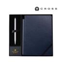 Cross Click™ Chrome Ballpoint Pen with Classic Blue Journal Gift Set